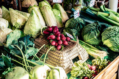 Vegetables for sale in market