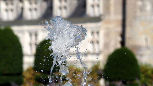 Close-up of water drops on fountain