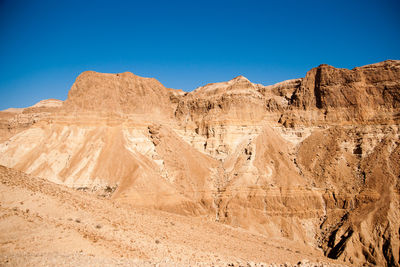 Scenic view of mountains against clear sky