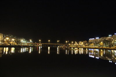 Illuminated city at night