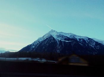 Scenic view of snowcapped mountains