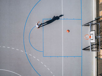 High angle view of basketball hoop