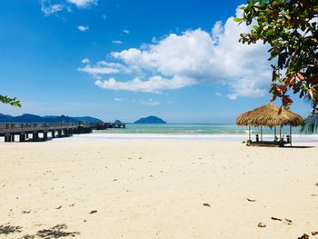 Scenic view of beach against sky