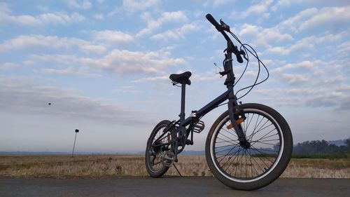 Bicycle parked on street