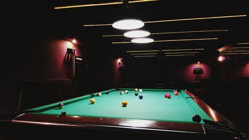 Illuminated lights at night