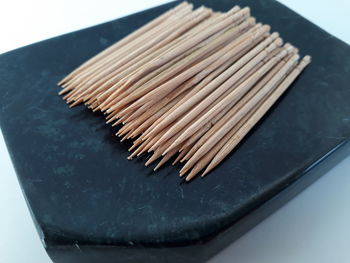 High angle view of bread on table