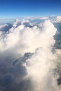 Aerial view of clouds in blue sky