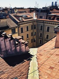 Houses against sky in city