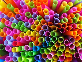 Full frame shot of multi colored straws