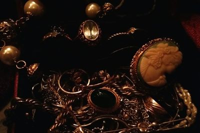 Close-up of illuminated light at night