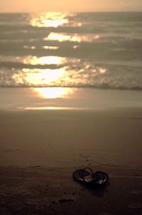 Scenic view of sea at sunset
