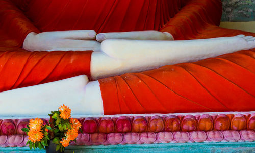 Close-up of cropped buddha statue