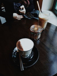 Coffee cup on table