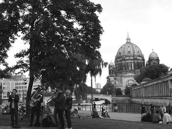 Tourists in front of church