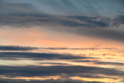 Low angle view of clouds in sky during sunset