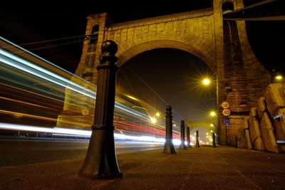 Illuminated street light at night