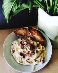 Close-up of food in bowl on table