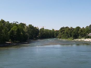 Scenic view of river against clear sky