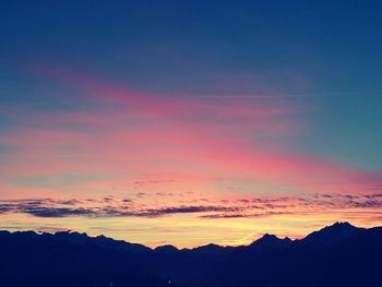 Scenic view of mountains against dramatic sky