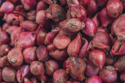 Full frame shot of onions for sale at market stall