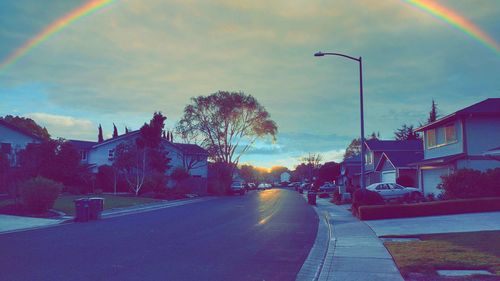 Street in town against sky