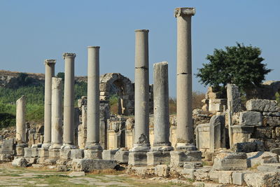 Exterior of temple against clear sky