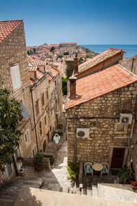 The beautiful steep alleys at the walled old town of dubrovnik