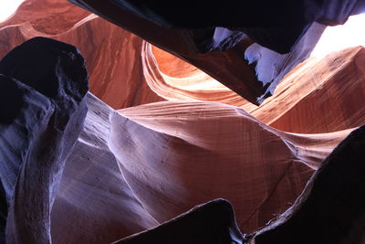 Low angle view of rock formations at canyon