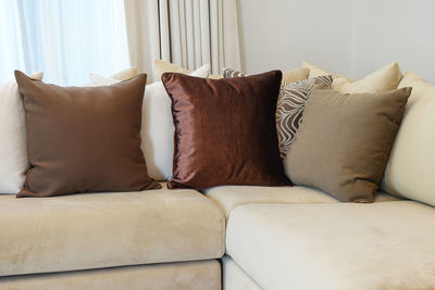 Close-up of sofa at home