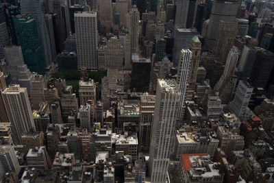 High angle view of buildings in city