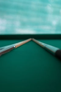 Close-up of a pool table