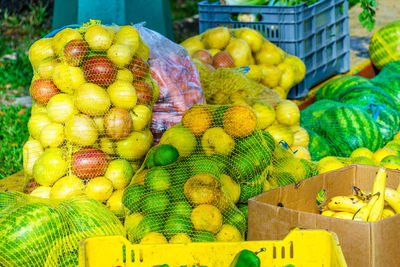 Fruits for sale at market stall