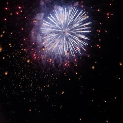 Low angle view of firework display