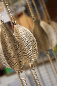 Close-up of ropes hanging on rope