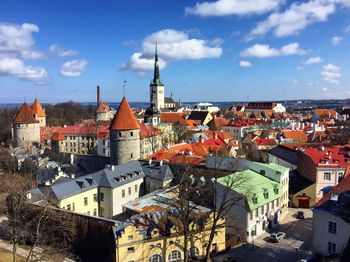 View of tallinn against cloudy sky