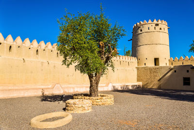 View of historic building against blue sky