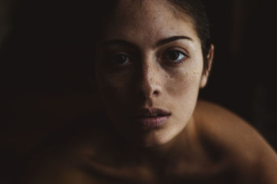 Close-up portrait of a young woman