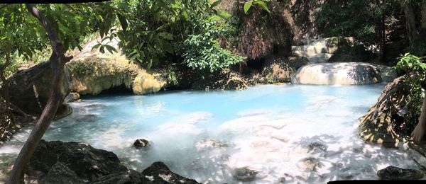 Scenic view of waterfall