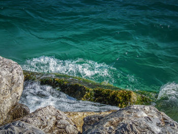 High angle view of sea