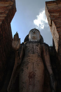 Low angle view of a statue of a temple