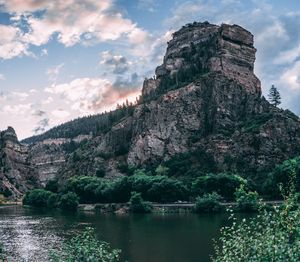 Rock formations in lake