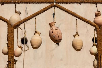 Pots in nizwa fort, of oman.