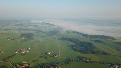 High angle view of landscape against sky