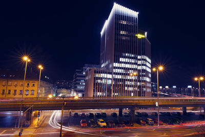 Illuminated city at night