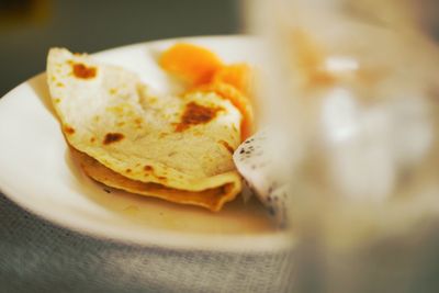 Close-up of bread in plate