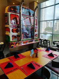 Chairs and tables in cafe