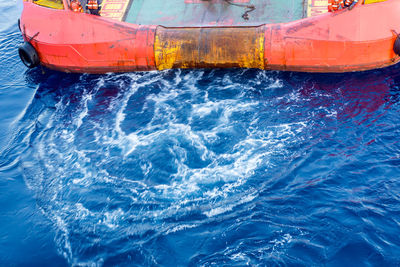 Boat sailing in sea