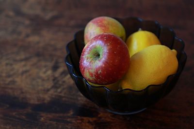 Close-up of cherries in bowl