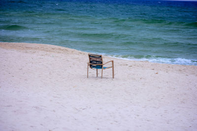 Empty chair on beach