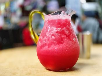 Close-up of strawberry on table